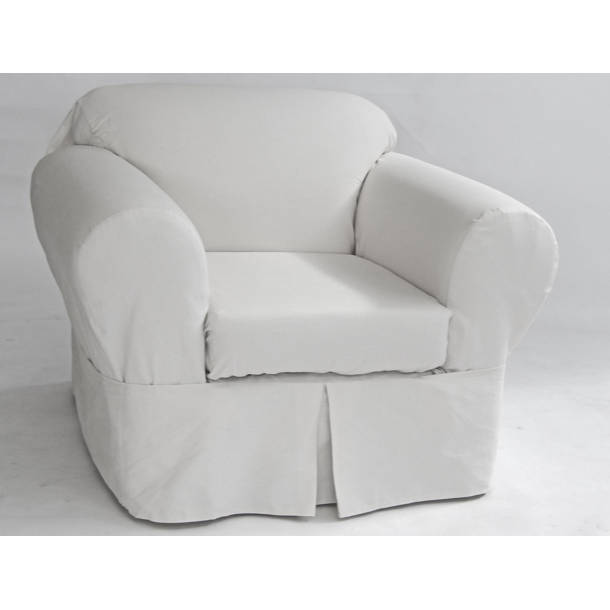 Darby Home Co Cotton Box Cushion Armchair Slipcover & Reviews Wayfair